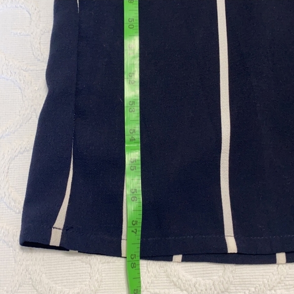 Crystal Bay Jumpsuit Short Sleeve Navy Blue & White Striped Size 7 - Picture 10 of 13